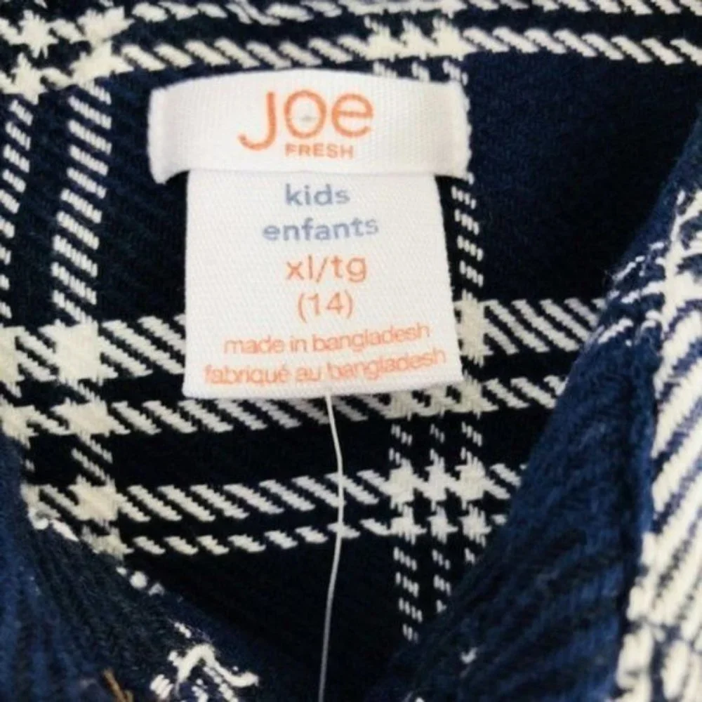 Joe Fresh Kids‎ Button Down Long Sleeve Navy Plaid